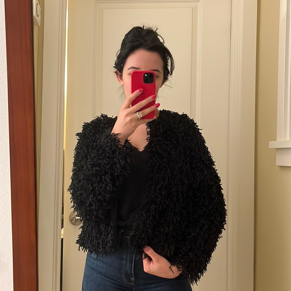 Black Textured Party Jacket!